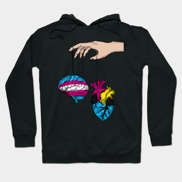 Transgender Brain with Demipansexual heart Hoodie by Raidyn